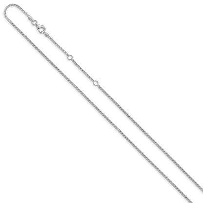 1.4mm D/C Open Franco 1in+1in Adjustable Chain - White Gold