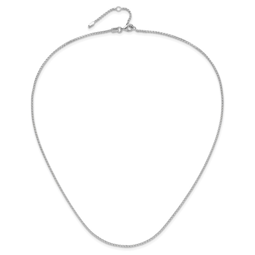 1.4mm D/C Open Franco 1in+1in Adjustable Chain - White Gold