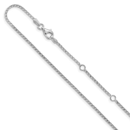 1.4mm D/C Open Franco 1in+1in Adjustable Chain - White Gold