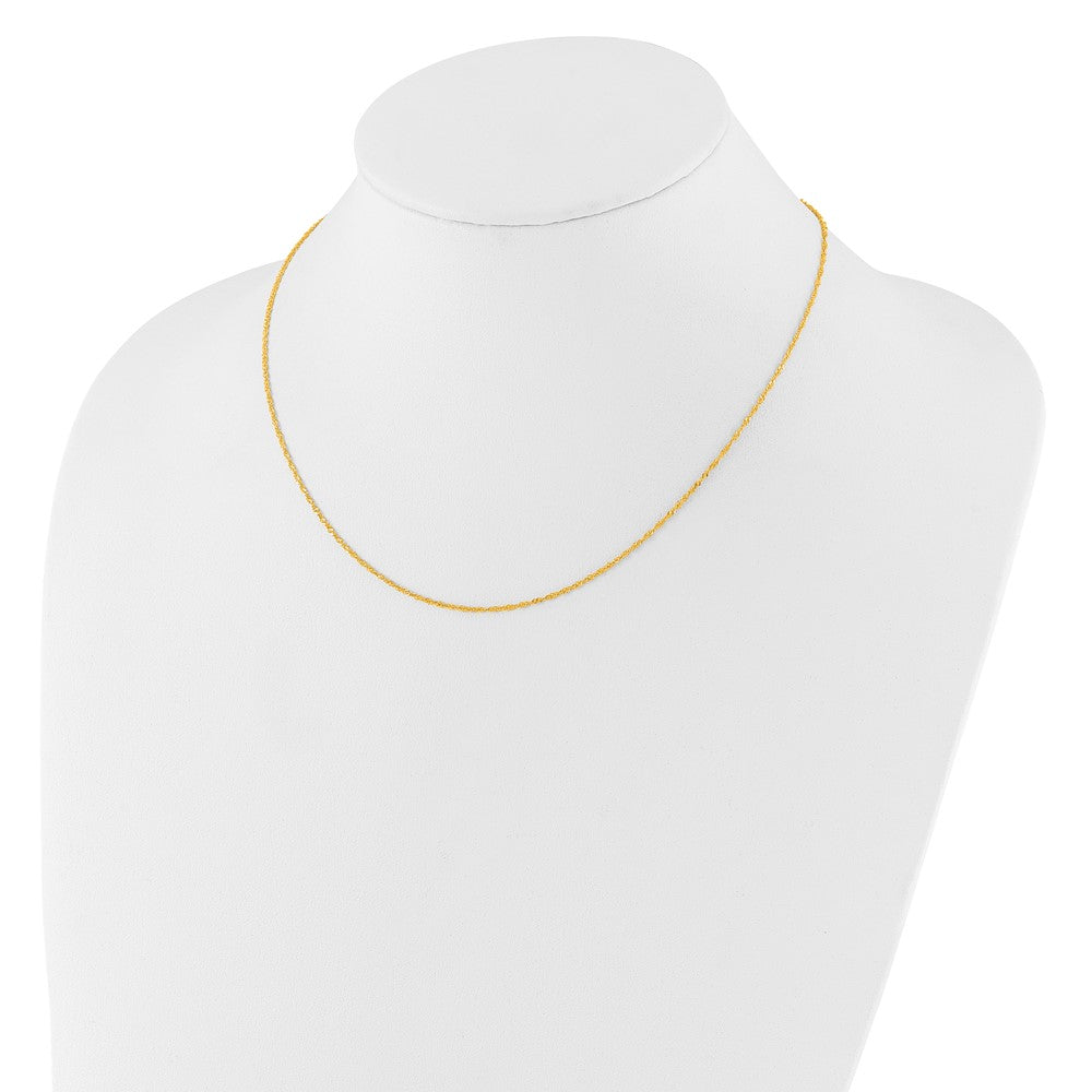 1.0mm Singapore 1in+1in Adjustable Chain - Yellow Gold