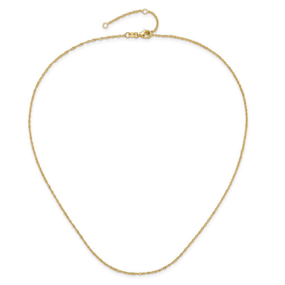 1.0mm Singapore 1in+1in Adjustable Chain - Yellow Gold
