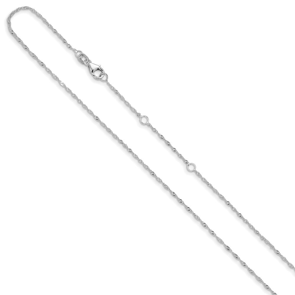 1.0mm Singapore 1in+1in Adjustable Chain - White Gold
