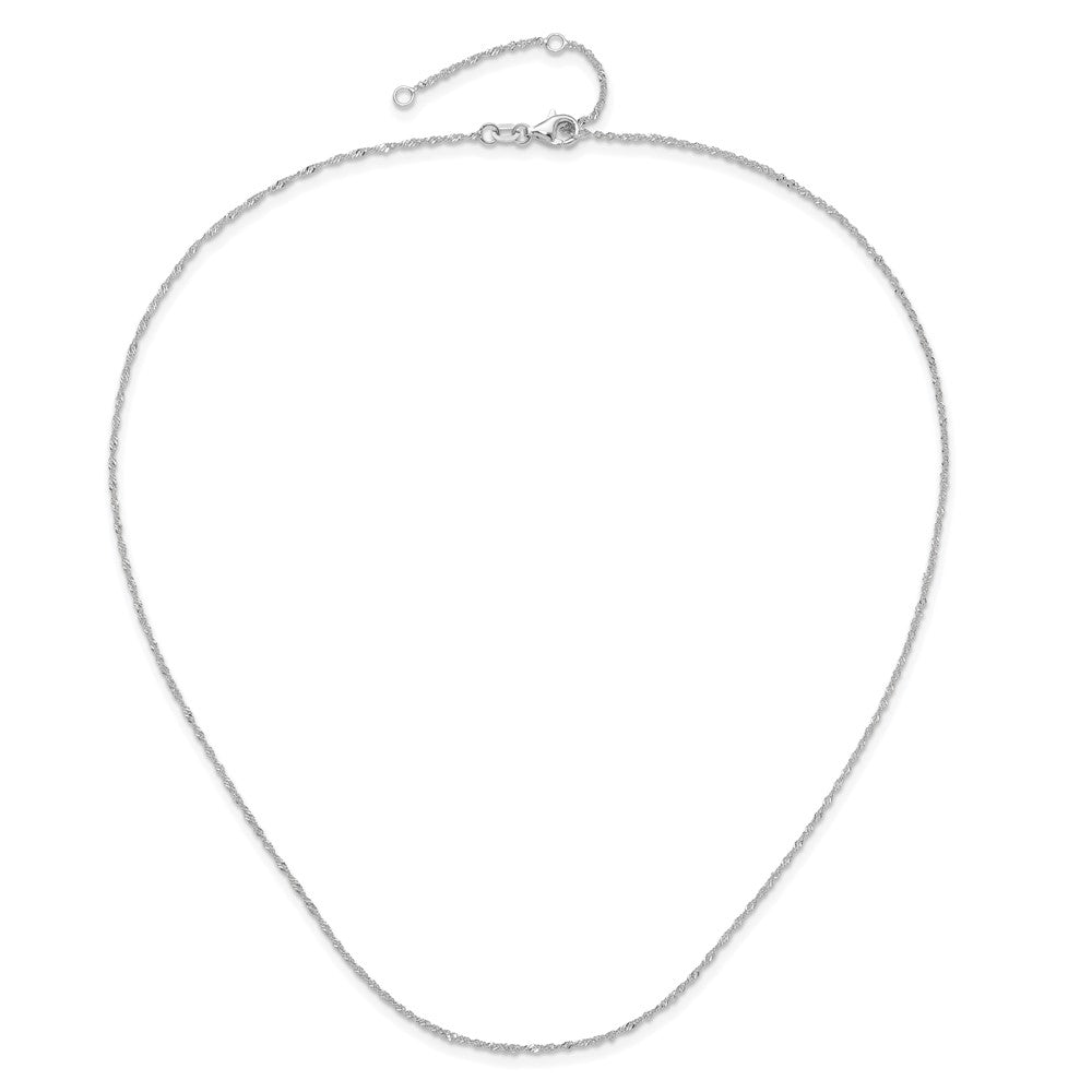 1.0mm Singapore 1in+1in Adjustable Chain - White Gold