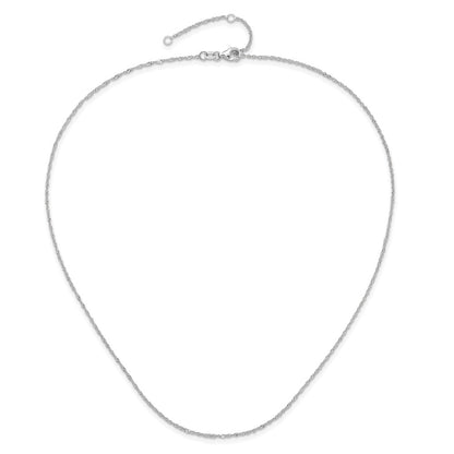 1.0mm Singapore 1in+1in Adjustable Chain - White Gold