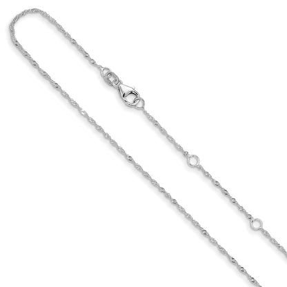 1.0mm Singapore 1in+1in Adjustable Chain - White Gold