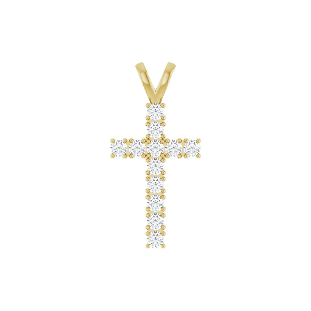 Natural Diamond Accented Cross Pendant