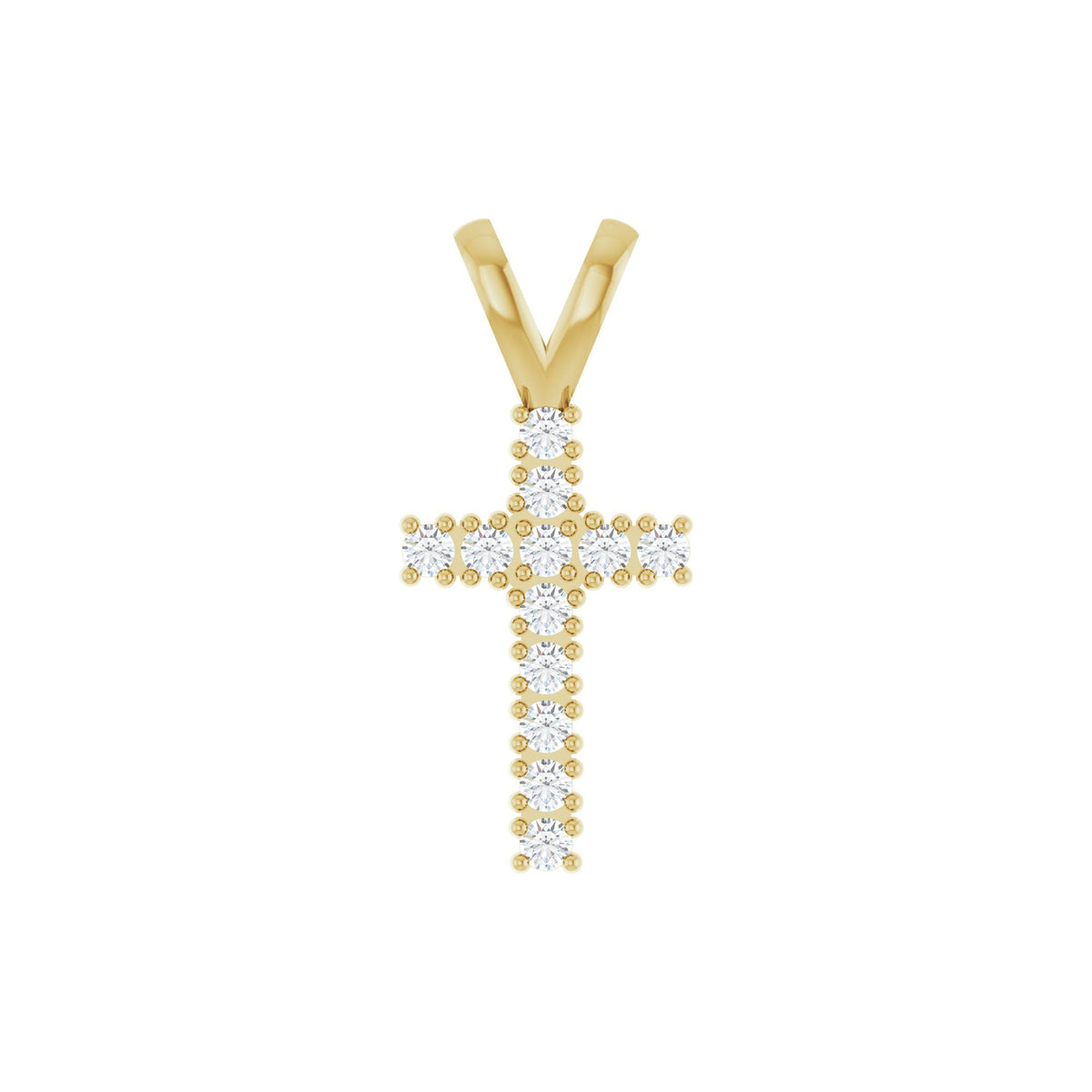 Natural Diamond Accented Cross Pendant