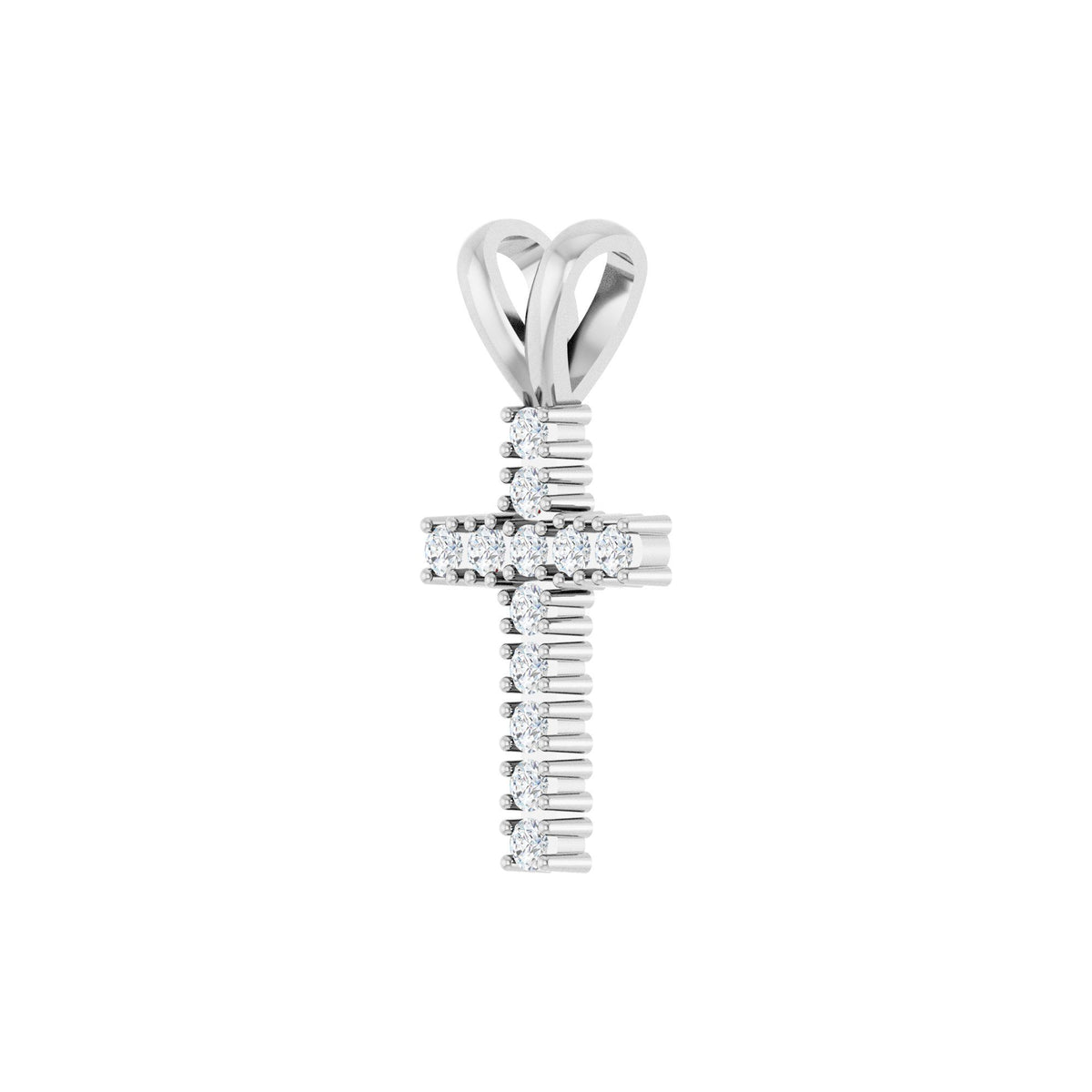 Natural Diamond Accented Cross Pendant