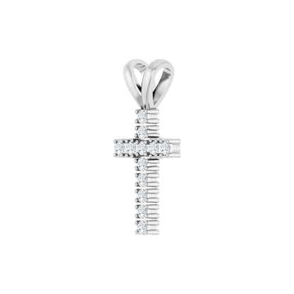 Natural Diamond Accented Cross Pendant