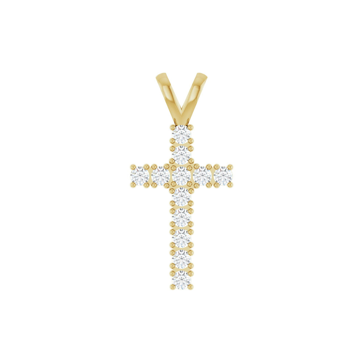 Natural Diamond Accented Cross Pendant