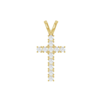 Natural Diamond Accented Cross Pendant