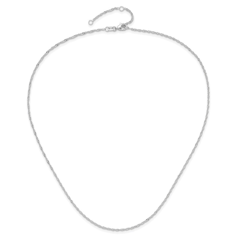 1.3mm Singapore 1in+1in Adjustable Chain - White Gold