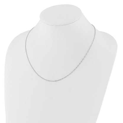 1.3mm Singapore 1in+1in Adjustable Chain - White Gold