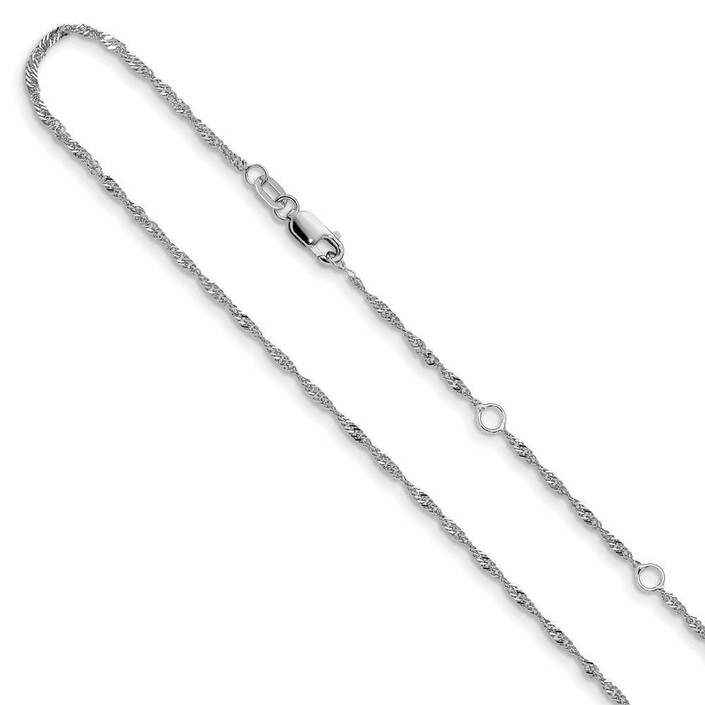 1.3mm Singapore 1in+1in Adjustable Chain - White Gold