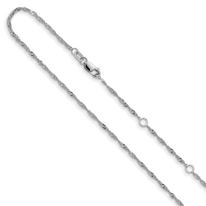 1.3mm Singapore 1in+1in Adjustable Chain - White Gold