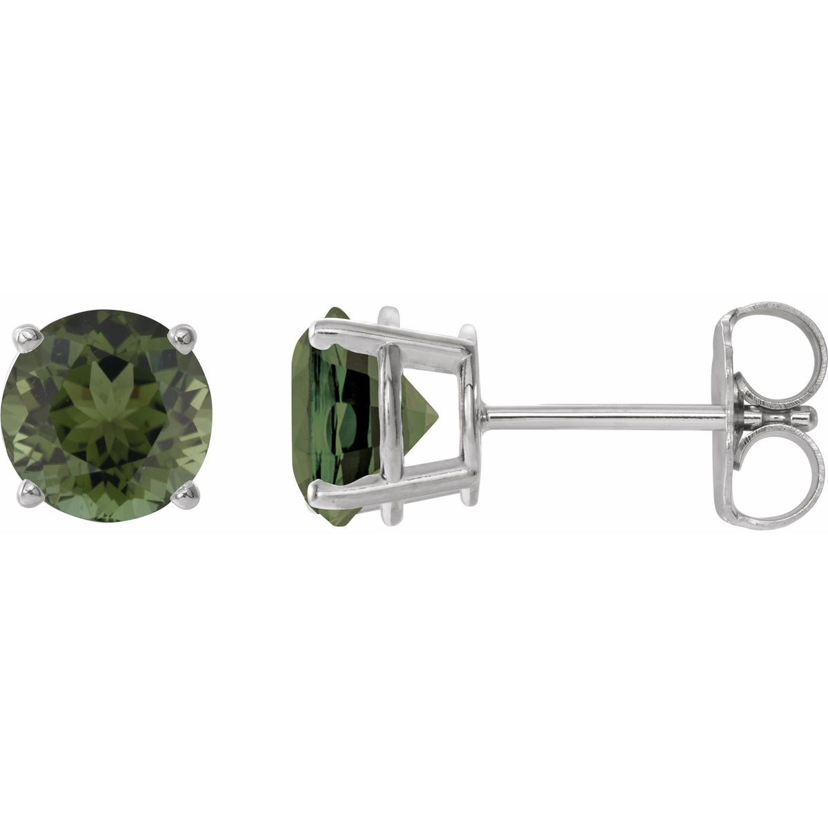 6 mm Natural Green Tourmaline Earrings