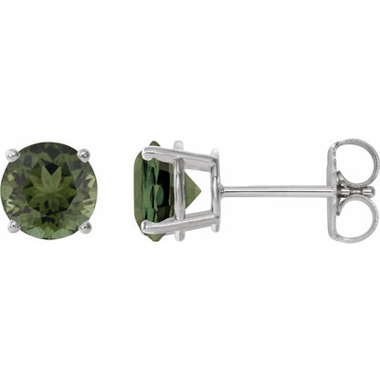 6 mm Natural Green Tourmaline Earrings