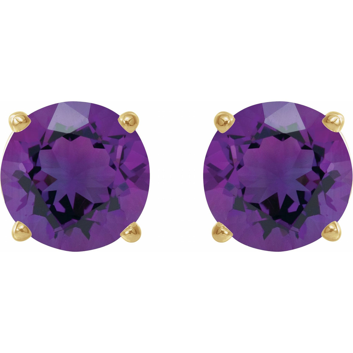 7 mm Natural Amethyst Earrings
