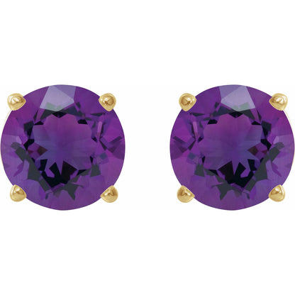 7 mm Natural Amethyst Earrings