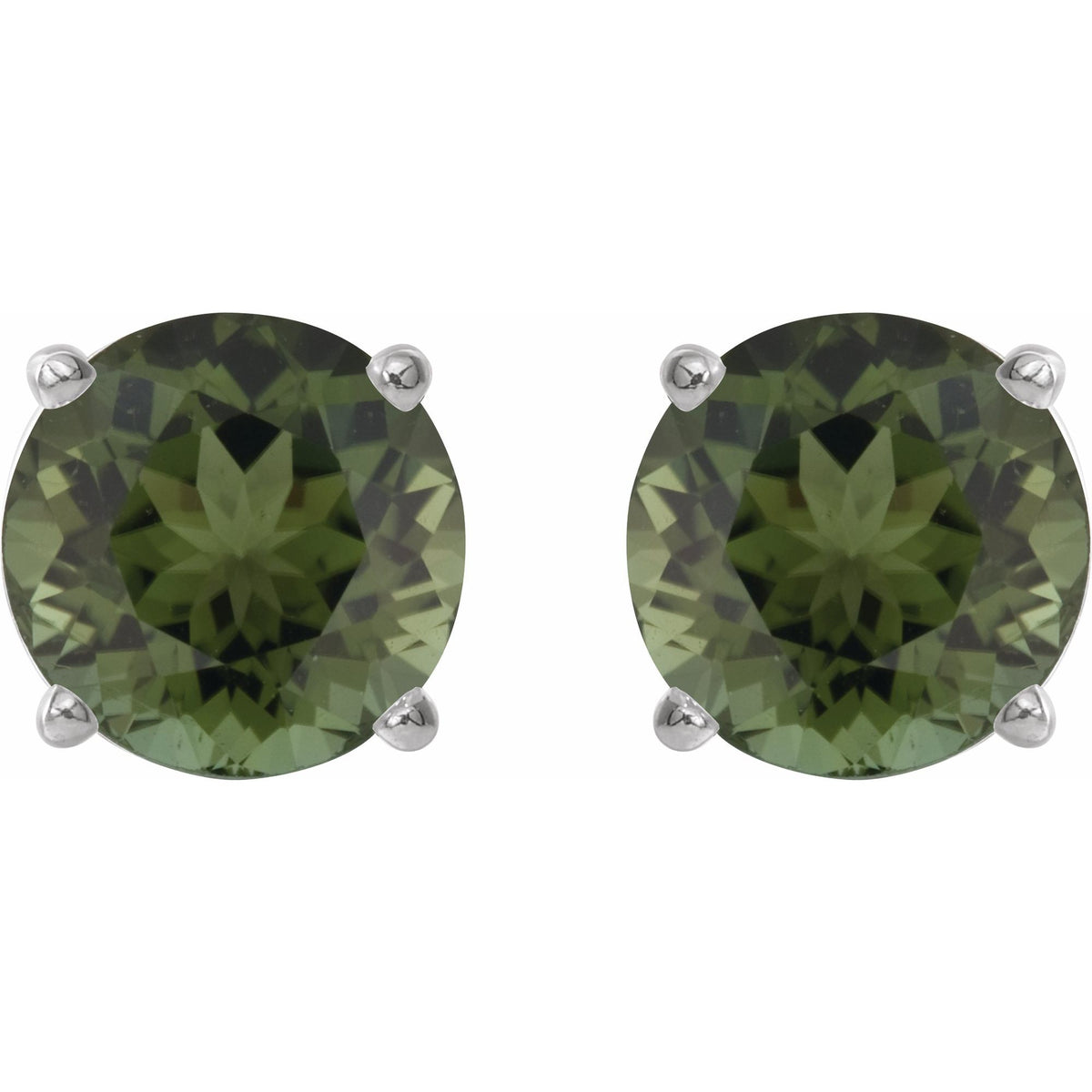 6 mm Natural Green Tourmaline Earrings