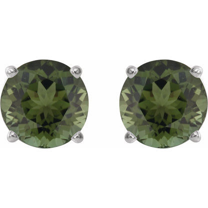 6 mm Natural Green Tourmaline Earrings
