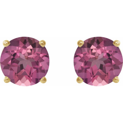 5 mm Natural Pink Tourmaline Earrings