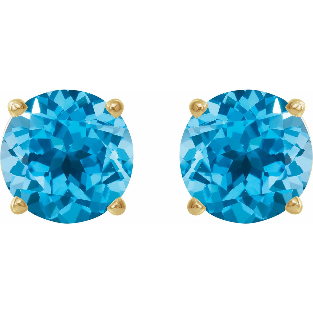 7 mm Natural Swiss Blue Topaz Earrings