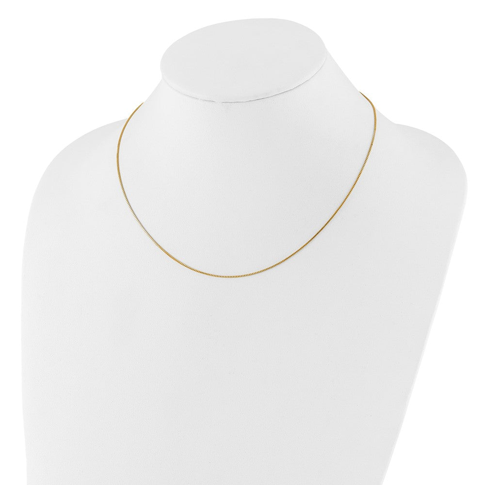 .85mm Box 1in+1in Adjustable Chain - Yellow Gold