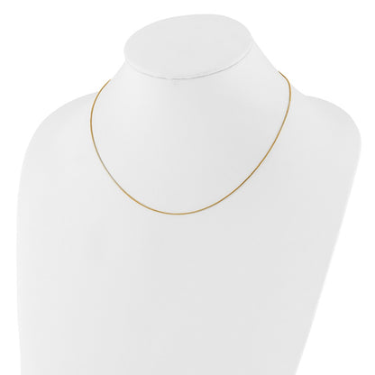 .85mm Box 1in+1in Adjustable Chain - Yellow Gold