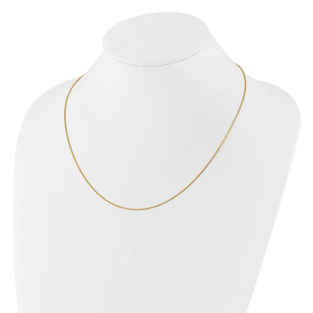 .85mm Box 1in+1in Adjustable Chain - Yellow Gold