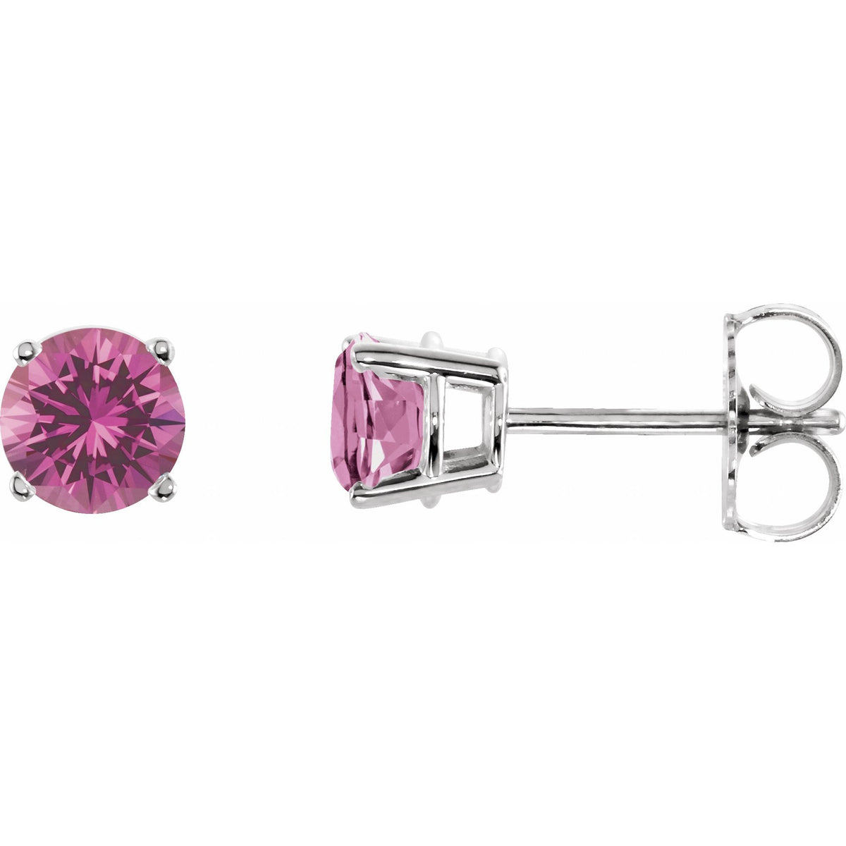 5 mm Natural Pink Tourmaline Earrings