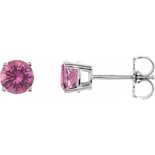 5 mm Natural Pink Tourmaline Earrings