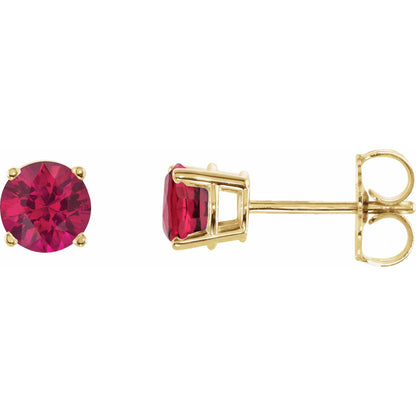 5 mm Natural Ruby Earrings