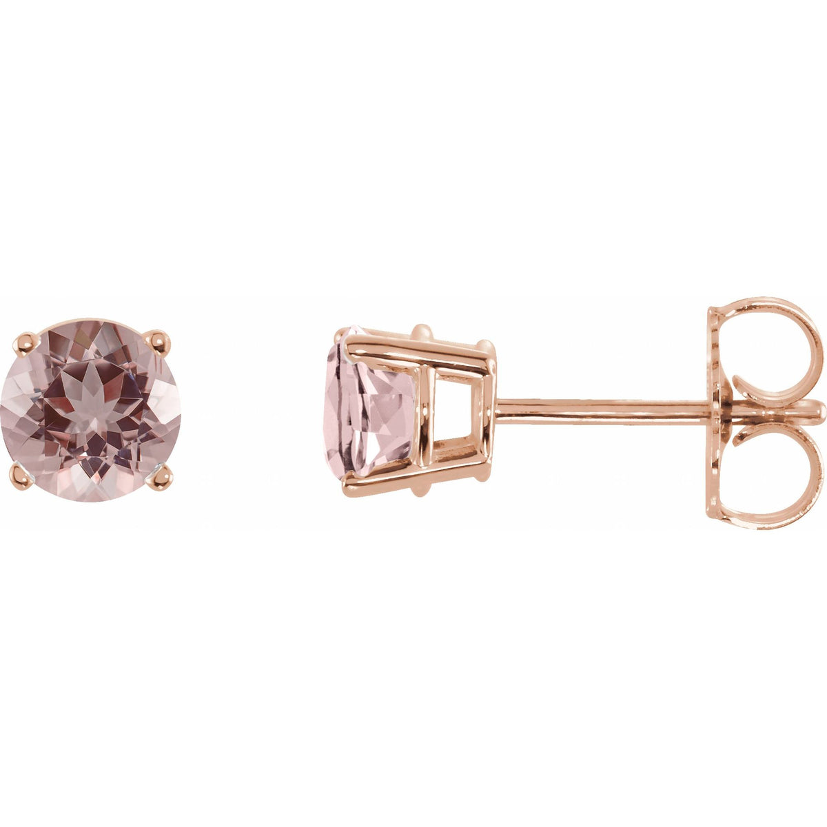5 mm Natural Pink Morganite Earrings