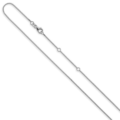 .85mm Box 1in+1in Adjustable Chain - White Gold