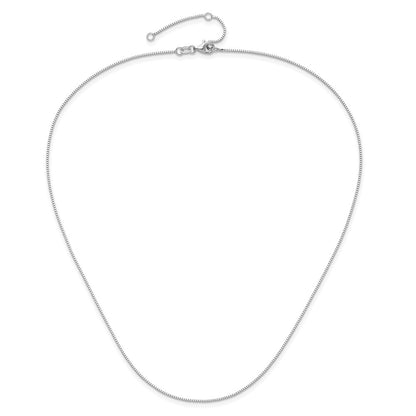 .85mm Box 1in+1in Adjustable Chain - White Gold