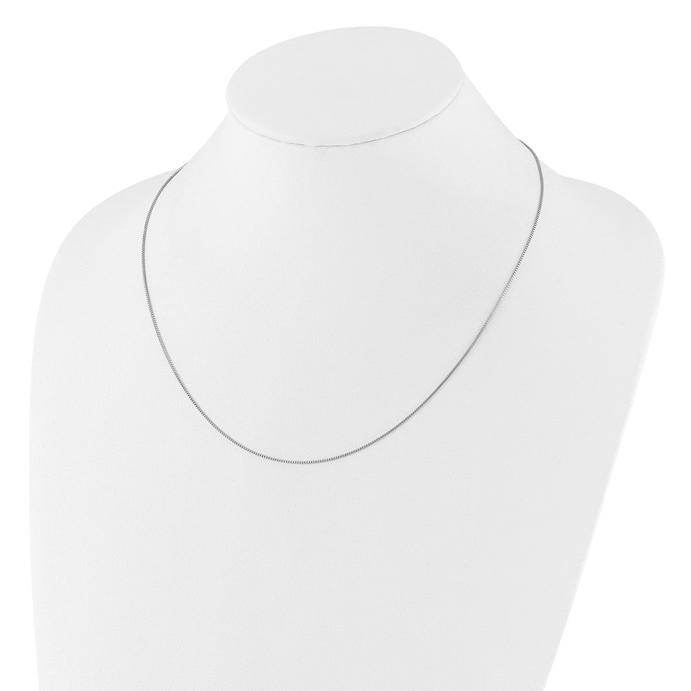 .85mm Box 1in+1in Adjustable Chain - White Gold