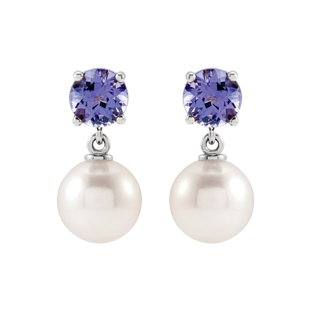Cultured White Akoya Pearl & Natural Tanzanite
