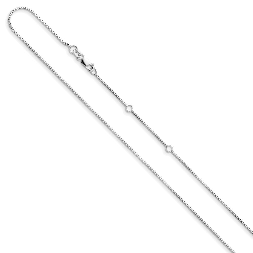 .95mm Box 1in+1in Adjustable Chain - White Gold