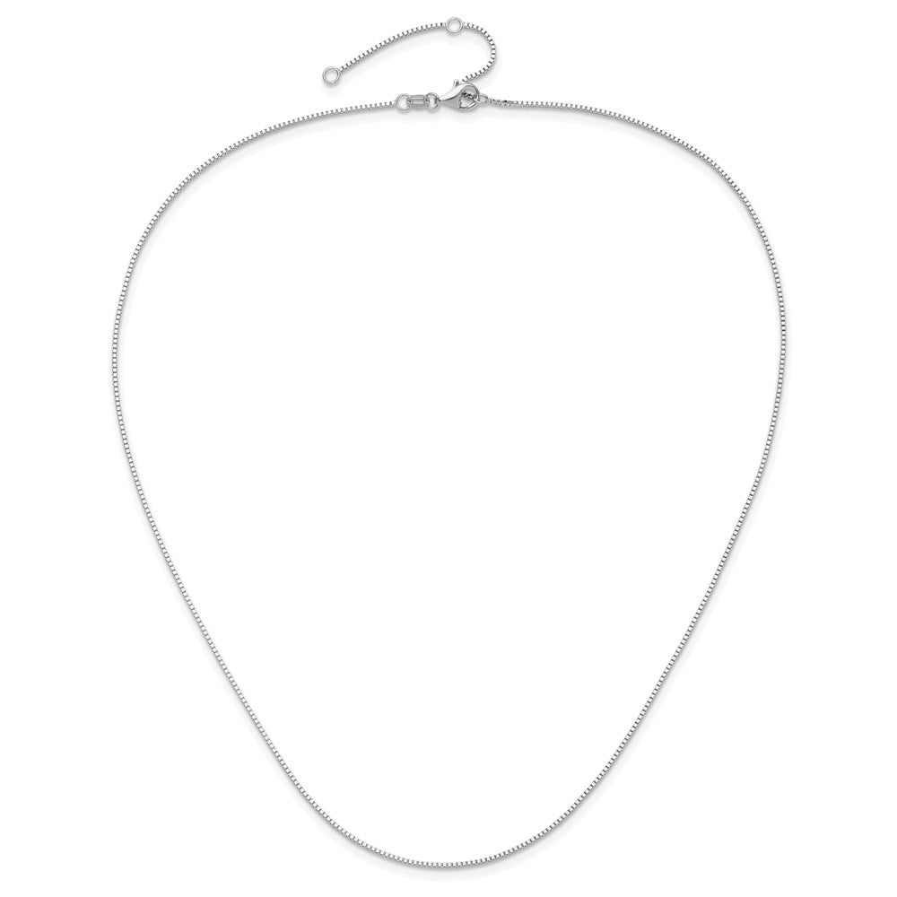 .95mm Box 1in+1in Adjustable Chain - White Gold