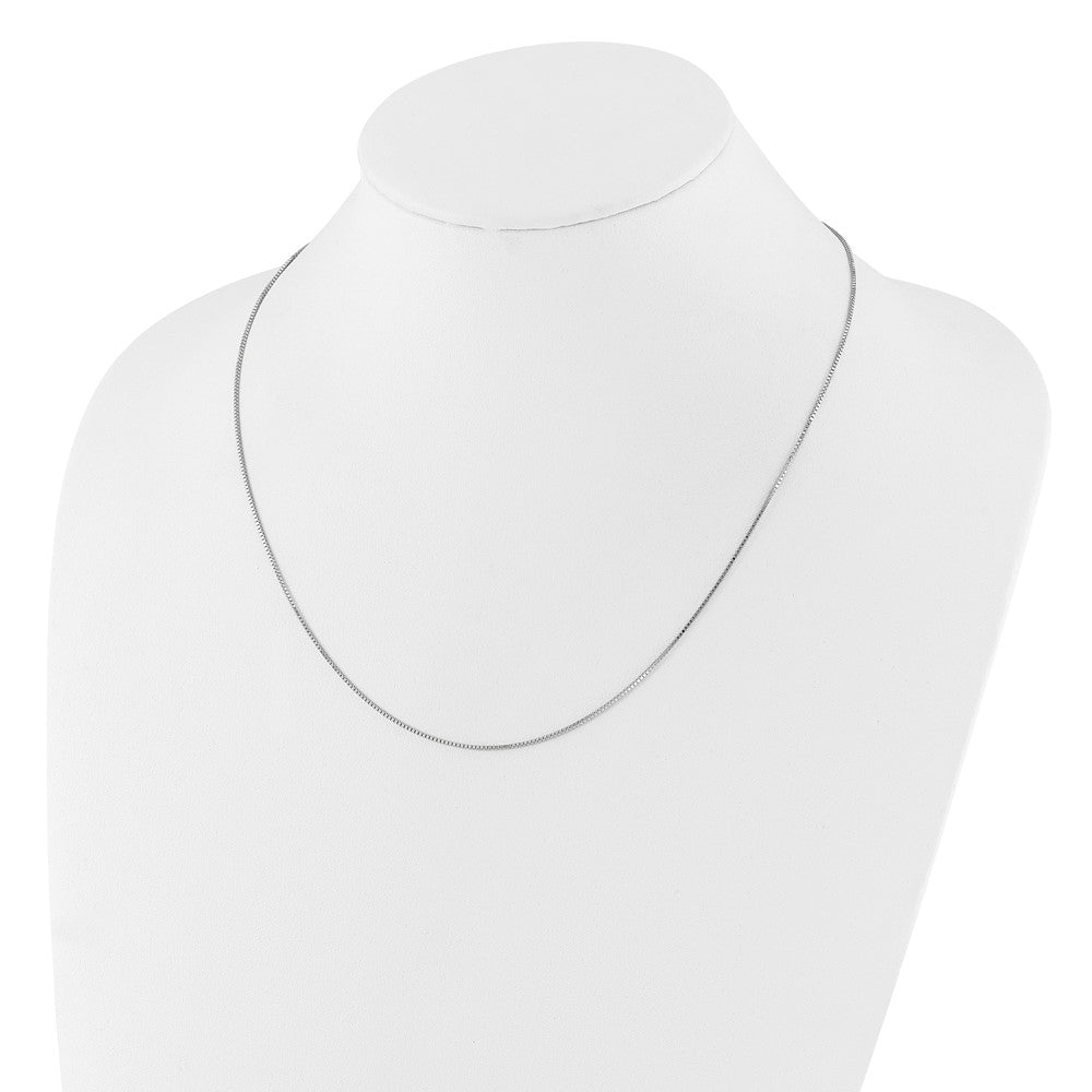 .95mm Box 1in+1in Adjustable Chain - White Gold