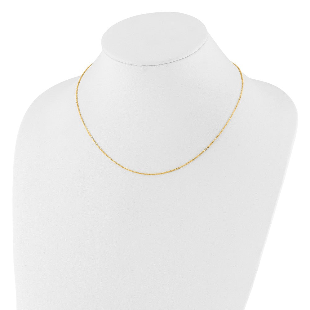 1.2mm Flat Cable 1in+1in Adjustable Chain - Yellow Gold