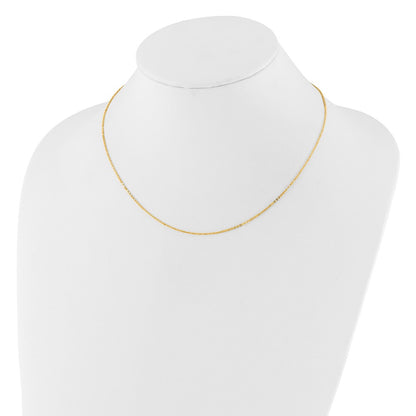 1.2mm Flat Cable 1in+1in Adjustable Chain - Yellow Gold