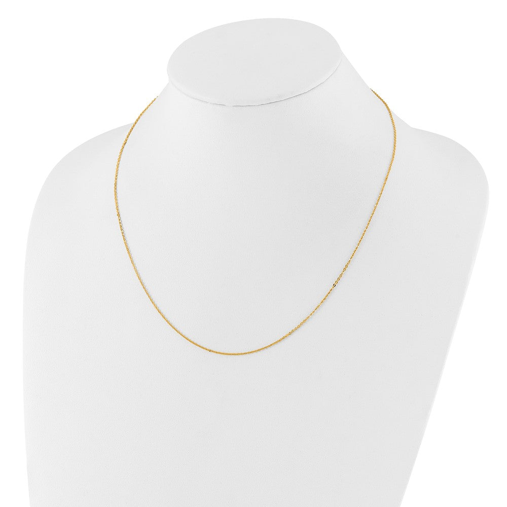 1.2mm Flat Cable 1in+1in Adjustable Chain - Yellow Gold