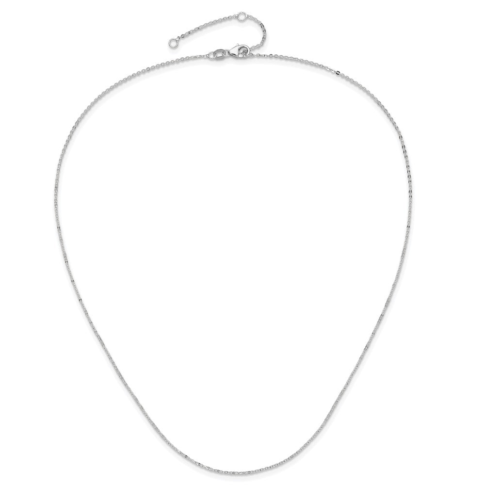 1.2mm Flat Cable 1in+1in Adjustable Chain - White Gold