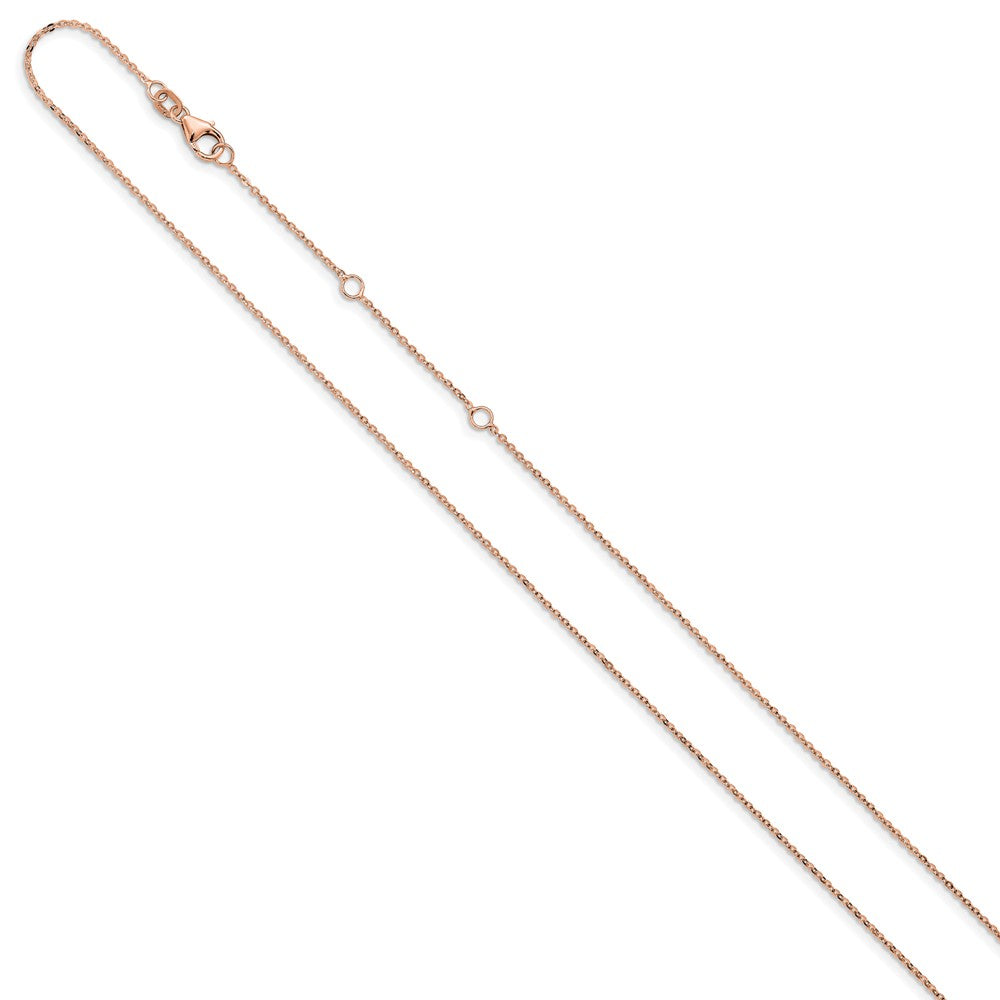 1.2mm Flat Cable 1in+1in Adjustable Chain - Rose Gold