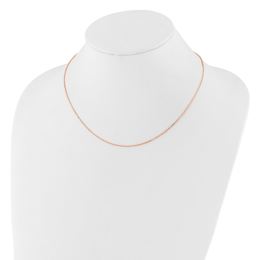 1.2mm Flat Cable 1in+1in Adjustable Chain - Rose Gold