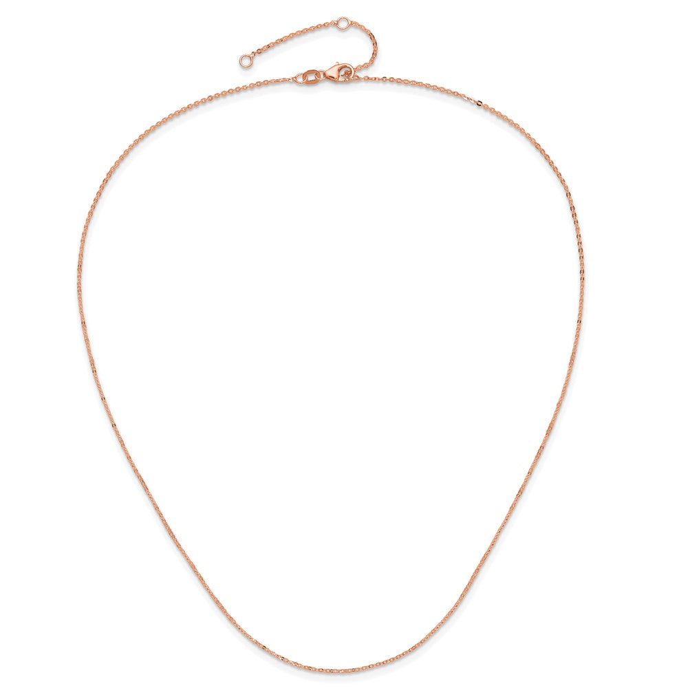 1.2mm Flat Cable 1in+1in Adjustable Chain - Rose Gold
