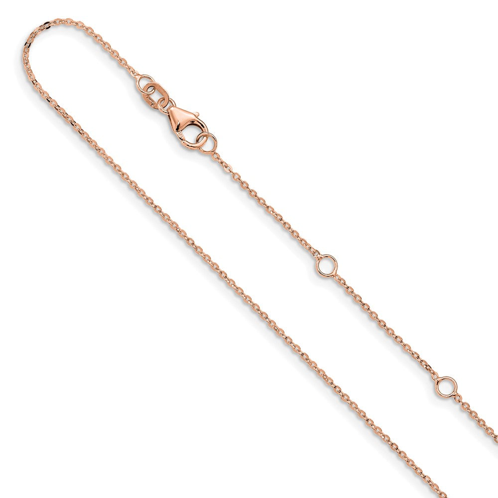 1.2mm Flat Cable 1in+1in Adjustable Chain - Rose Gold
