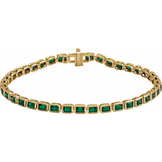 Natural Tsavorite Garnet Line 7" Bracelet